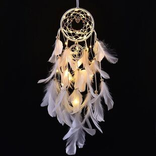 Girly Heart Dream Catcher Wind Chime Hanging Room Decoration Ins Bedroom Decoration for Girls Birthday Gift Glowing