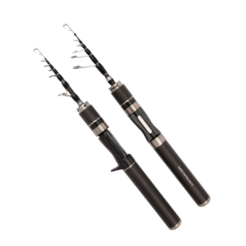 Caña de Pescar Jiewei Micro Lure Rod UL Ajustable Ultracorta Mini Micro Lure Telescópica ML para Carpas, de Fibra de Carbono, Portátil