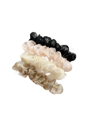 Organza handmade small intestine ring diy simple high elastic hair accessory homemade temperament women's hair ball hair ring