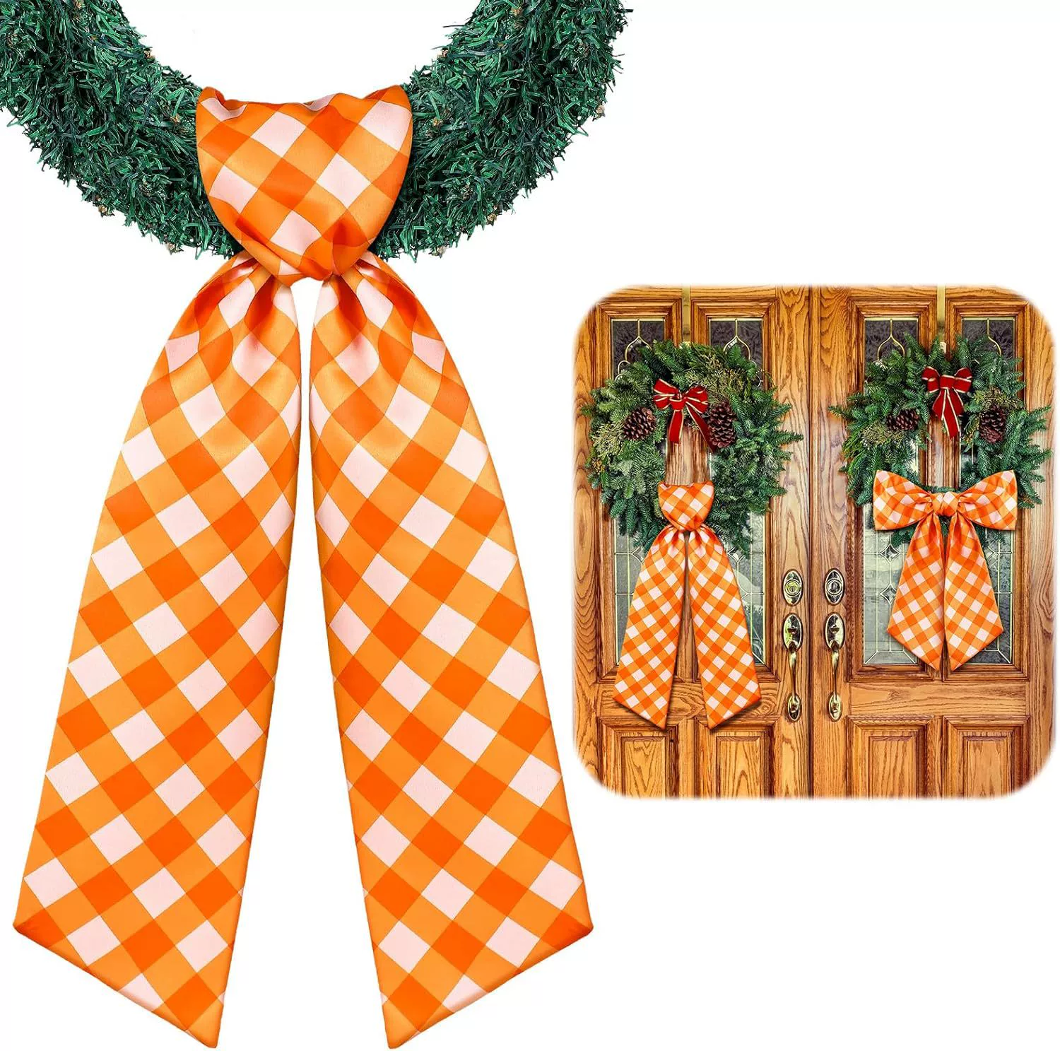 Осенняя гирлянда на День Благодарения, Хэллоуин, атласная лента, гирлянда с бантом, пояс, свадебное украшение для дома, вечеринки, стены