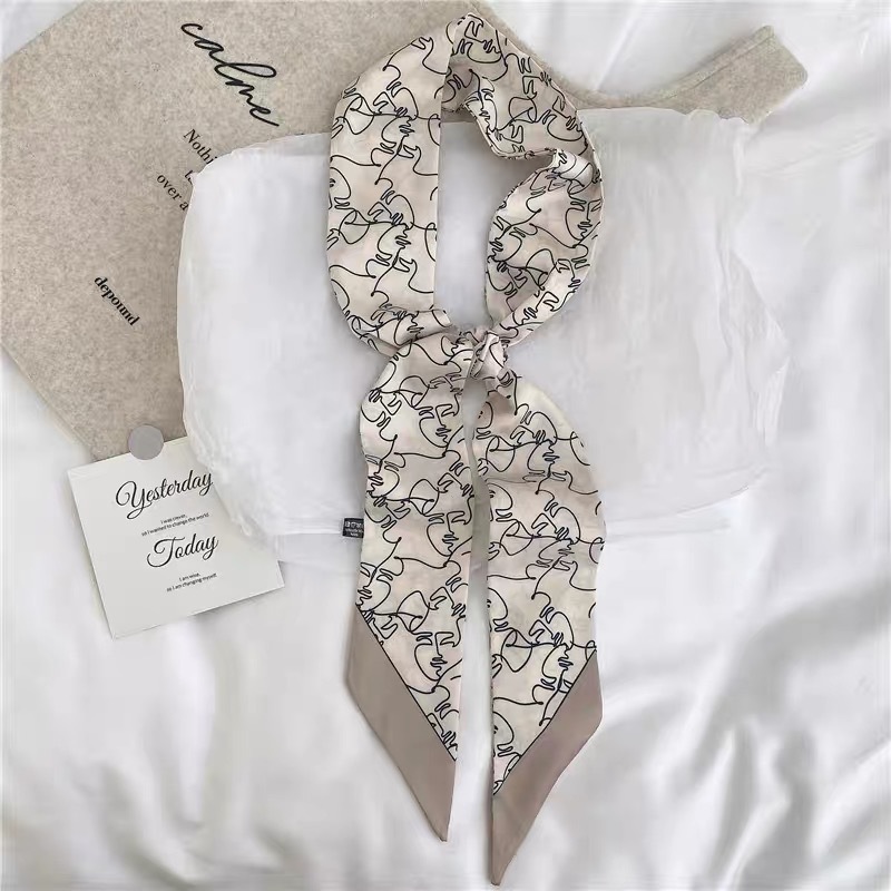 Estilo francés Internet celebridad bufanda banda para el cabello Niñas vintage pajarita banda para el cabello largo Corea del Sur ins cuerda para el cabello accesorios para el cabello