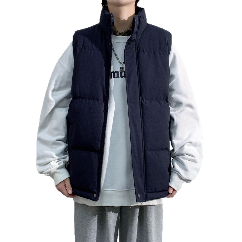 Transfronterizo 5XL - 8XL chaleco de algodón plumado hombre otoño y invierno grueso calentamiento hombro chaleco chaqueta de algodón