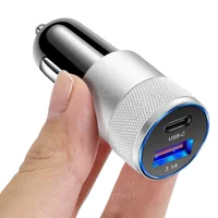 3.1A USB + PD металлическое автомобильное зарядное устройство алюминиевый сплав сталь пистолет автомобильное зарядное устройство мобильный телефон автомобильное зарядное устройство трансграничная оптовая продажа