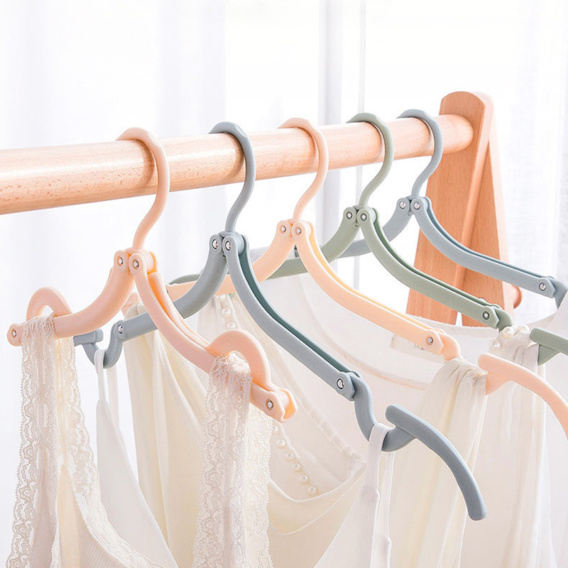 Folding hanger home space-saving non-slip travel outdoor portable retractable clothes hanging wholesale a generation of hair