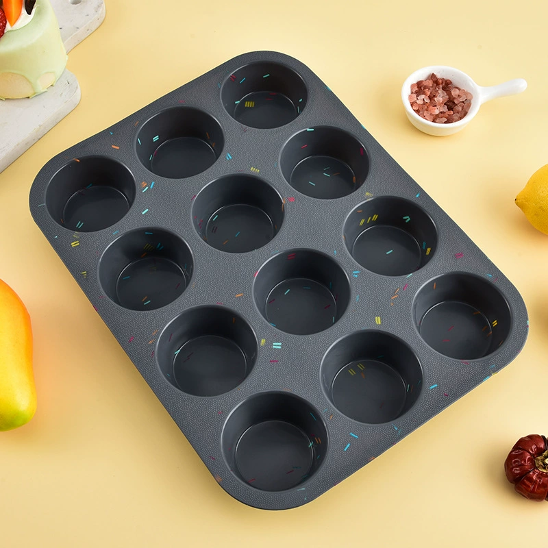 Кросс-бордер 12-кубовая силиконовая форма для кексов, moved cup силиконовая форма для выпечки 12 последовательных форм для яиц