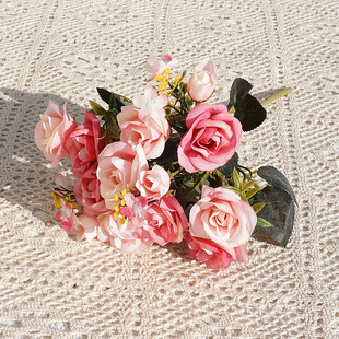Simulated bouquet of small roses for imperial concubines SH3, fake flowers for home decoration, simulated fake flower bouquets wholesale
