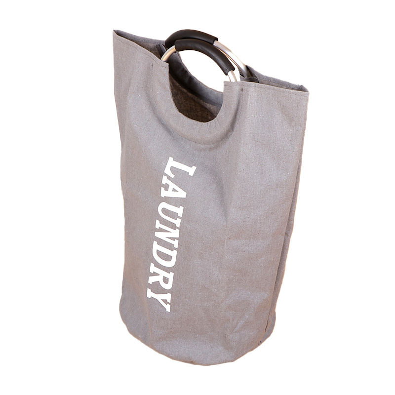 Europa y América simple lavable bolsa de almacenamiento de mango plegable cesta de almacenamiento de ropa de algodón bolsa de lavandería ropa sucia bolsa de almacenamiento