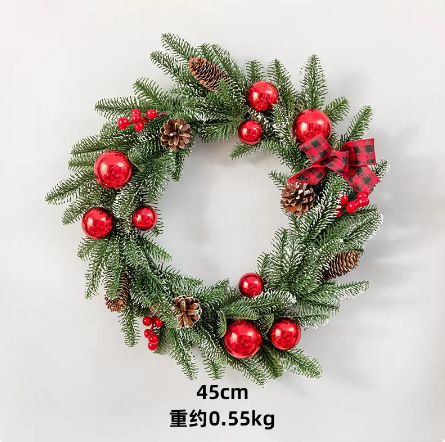クリスマス装飾品pe藤条花輪ボール付き蝶結び藤条掛けホテルデパートショーウインドーシーン装飾|undefined