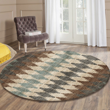 美式复古圆形地毯客厅卧室床边地毯吊篮衣帽间北欧地垫欧式乡悟品