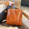 Capacious shoulder bag, genuine leather