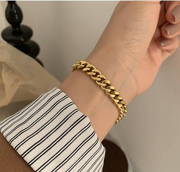 Wedding, Travel Occasion 304 Stainless Steel Material PVD Coated Real Gold Plated 18K Gold Heart 304 Stainless Steel Titanium Steel Waterproof Non Tarnish Anklet