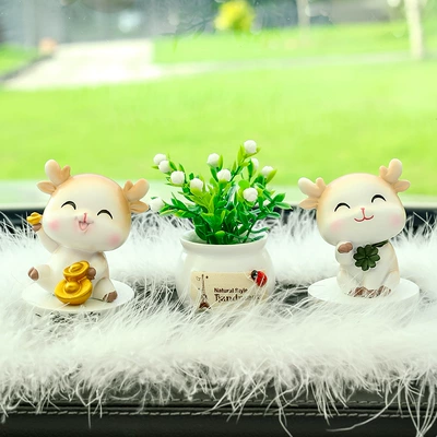 Car ornaments Ornaments Car Interior Decoration Accessories - rich-lucky-lucky-fruit-feather-pad
