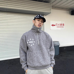 25ss老白GOOD小众潮牌针织立领宽松落肩长袖卫衣明星小红博主同款