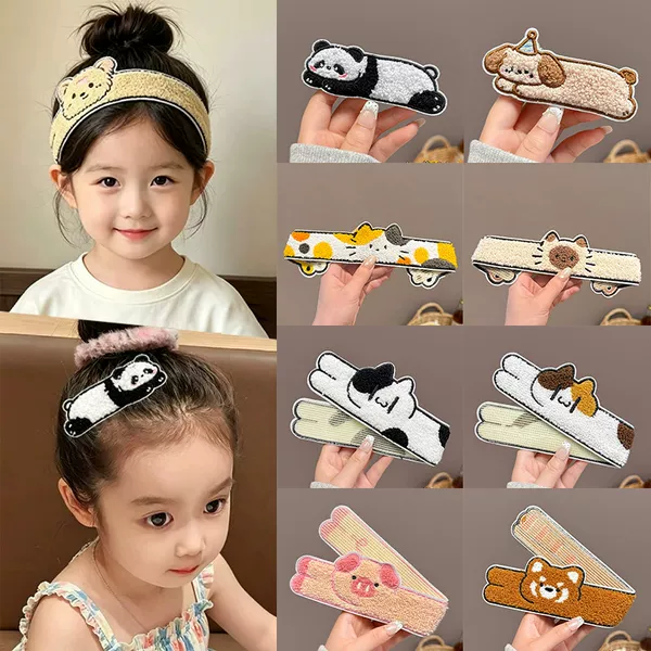 Cute cartoon animal hair clips for children, featuring a soft and adorable design, perfect for girls to use to tuck stray hairs and create a neat hairstyle without leaving marks. These sweet hair accessories are a must-have for organizing messy hair
