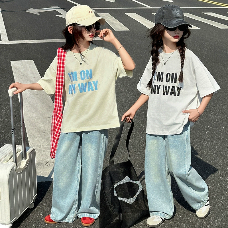 Summer children's cotton T-shirt, for import, for teenagers