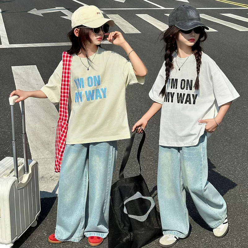 Summer children's cotton T-shirt, for import, for teenagers