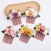 Street hair accessory for bride, hairgrip, European style, flowered, for bridesmaid, wholesale