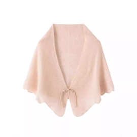 一线成衣100%纯羊毛精纺小披肩短领子盘扣中国风空调房短外套外搭