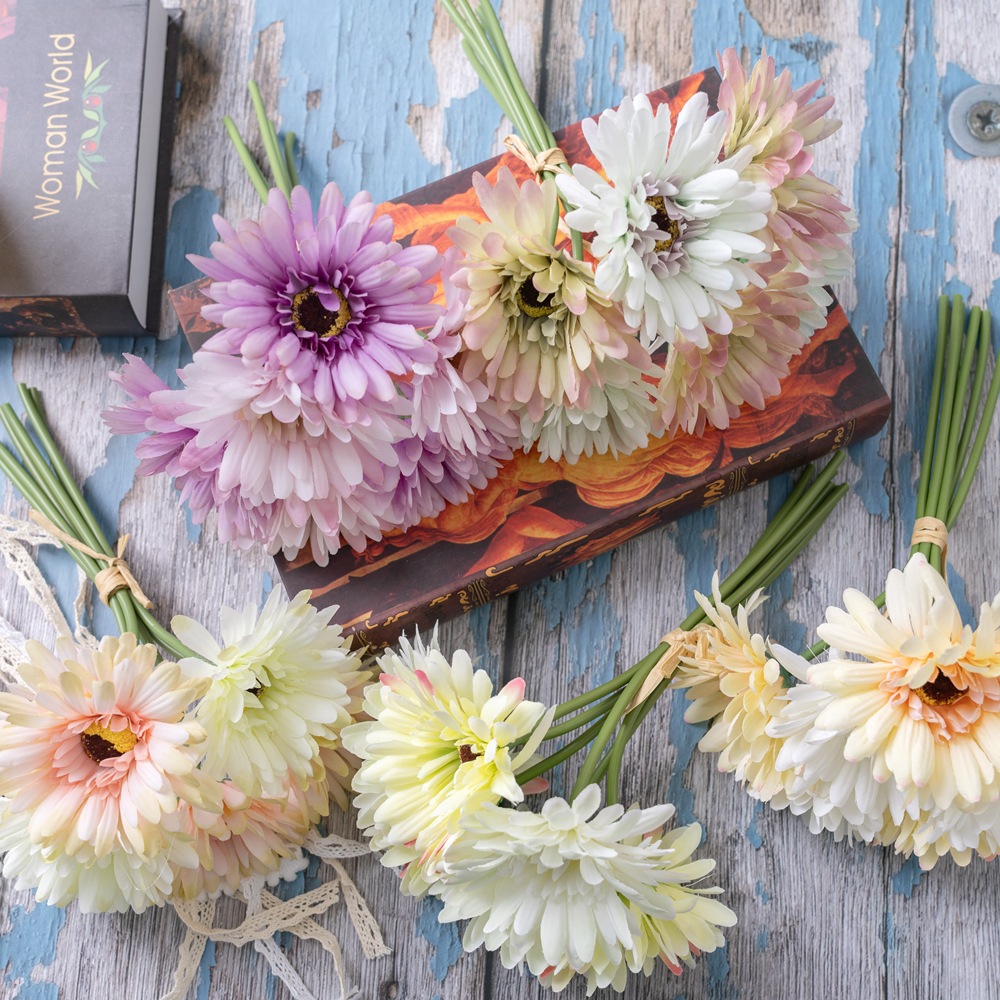 仿真花扶郎花非洲菊廠家家居裝飾婚慶手捧花路引花牆假花DY1-3292