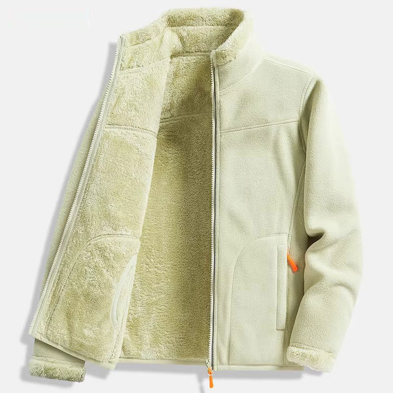 Couple's Fleece Coat Women's Men's Winter fleece-lined Thickened Lamb Fleece Fleece Double-sided Warm Top Coral Fleece Coat