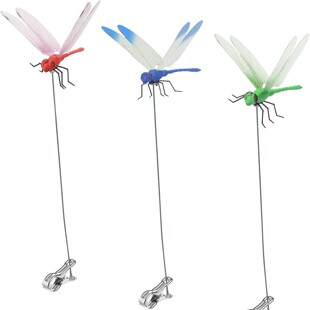 Simulation Dragonfly plug clip, Dragonfly clip can drive horseflies and flies, outdoor 3D dragonfly garden decoration