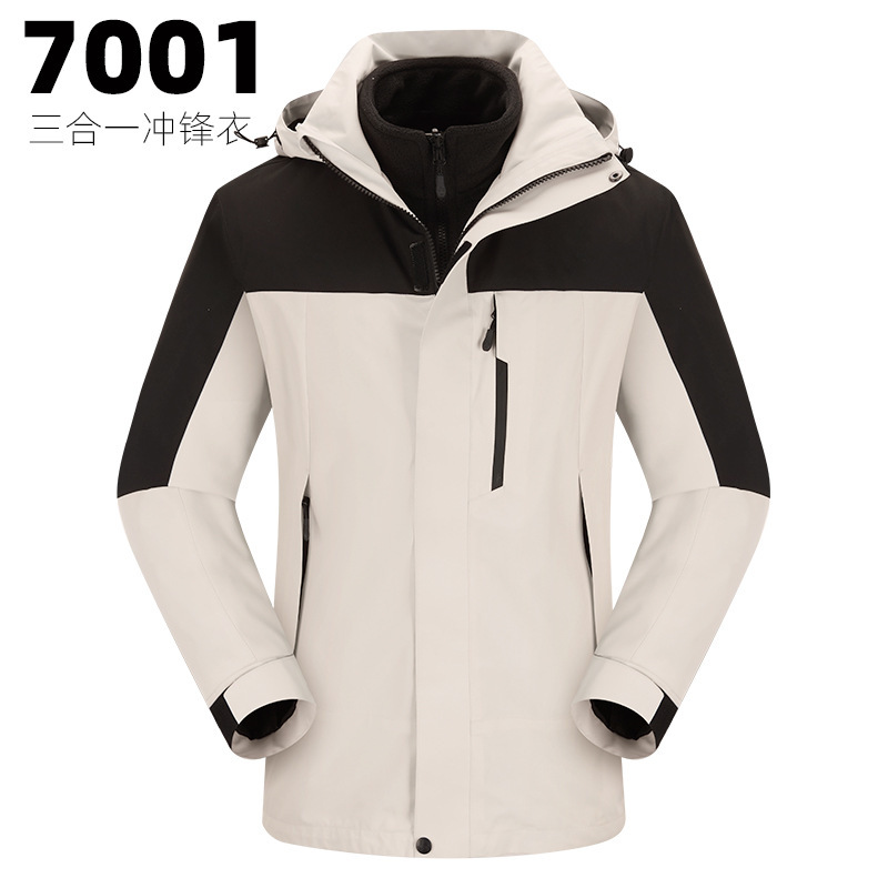 秋と冬のスリーインワン長袖ジャケットカスタマイズされたアウトドア登山ジャケットジャケット作業服ウインドブレーカープリント|undefined