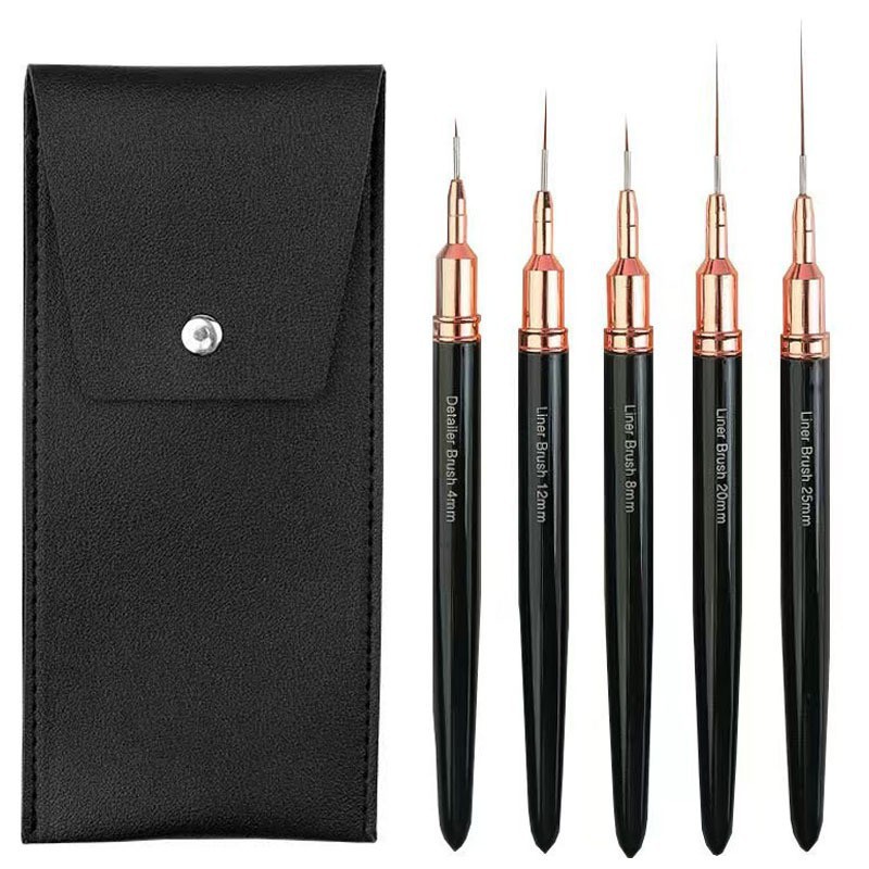 Pluma de uñas transfronteriza traje de pincel de dibujo varilla de metal con tapa pluma de dibujo ultrafino pluma de pintura suministro directo de fábrica al por mayor