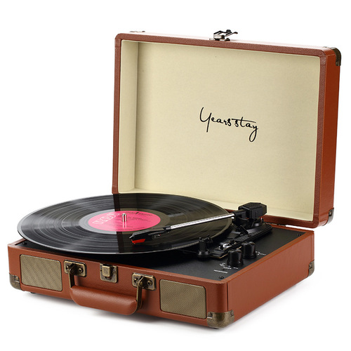 Portable Mini Smart Record Player for Cross-border Bestseller, Home Desktop Black Record Player with Wireless Bluetooth Speaker