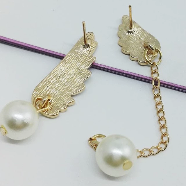 Китайское декорирование Angel wings, модные серьги из жемчуга, оптовая продажа, корейский стиль