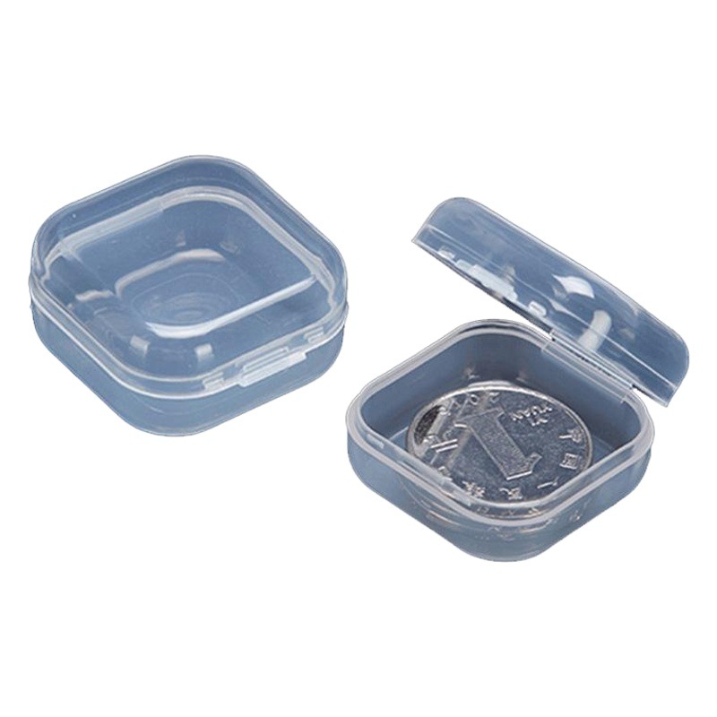 Pequeña caja cuadrada con tapa pequeña caja de embalaje caja de plástico Mini caja de almacenamiento transparente de tamaño pequeño con tapa cuadrada 3520