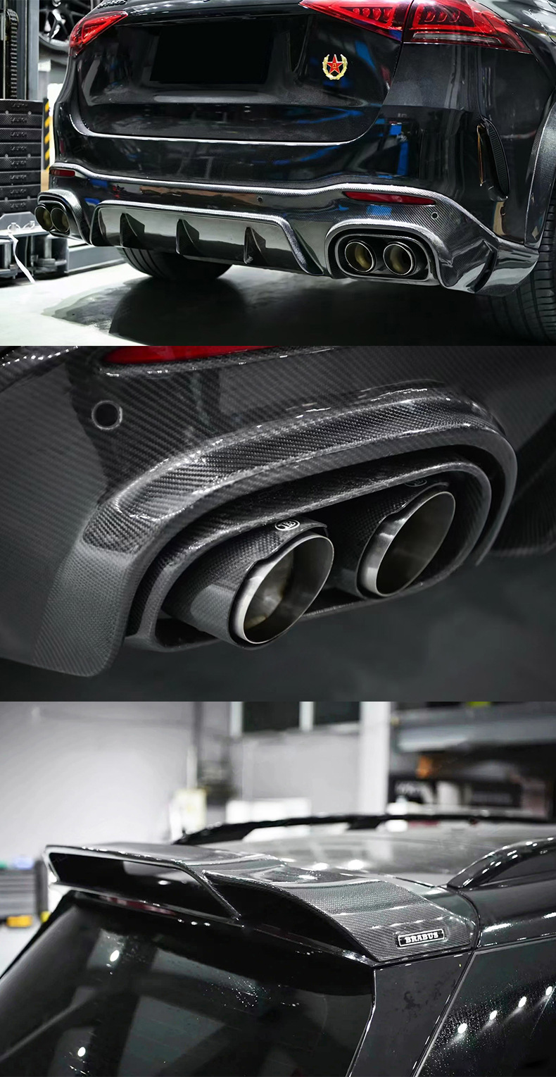 Suitable for Mercedes-Benz Gle53 450 Modified Carbon Fiber Front Lip Air Vent Grille Wheel Eyebrow Rear Lip Rear Wing Air Knife 20-23