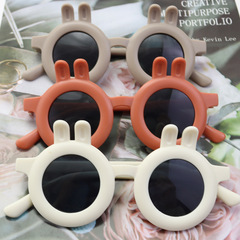 新款兒童小兔子墨鏡超萌卡通眼鏡寶寶太陽鏡可愛兔耳朵拍照眼鏡