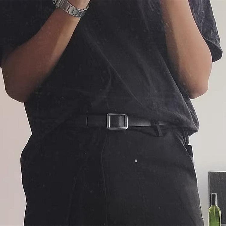 Gündelik takım elbise kemeri erkek üst düzey gözeneksiz kemer moda ins Hong Kong tarzı dekoratif moda retro kot kemer