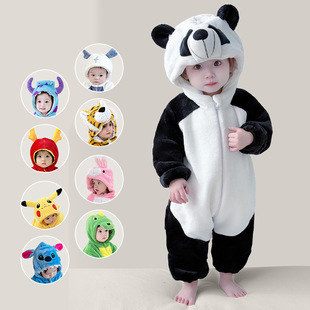 Autumn Newborn Baby Clothes, Spring and Autumn Baby Jumpsuits, Flannel Warm Outdoor Clothes, Children's Pajamas, Home Clothes