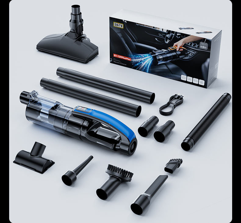 Car-mounted vacuum cleaner, handheld wireless, dual-use for car and home, portable, rechargeable, for floor hair and debris cleaning, cross-border