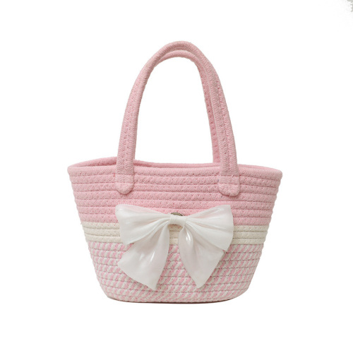 Summer New Fashion Bow Weave Crossbody Bucket Bag for Women, Supports Large Wholesale and Mixed Batch Orders