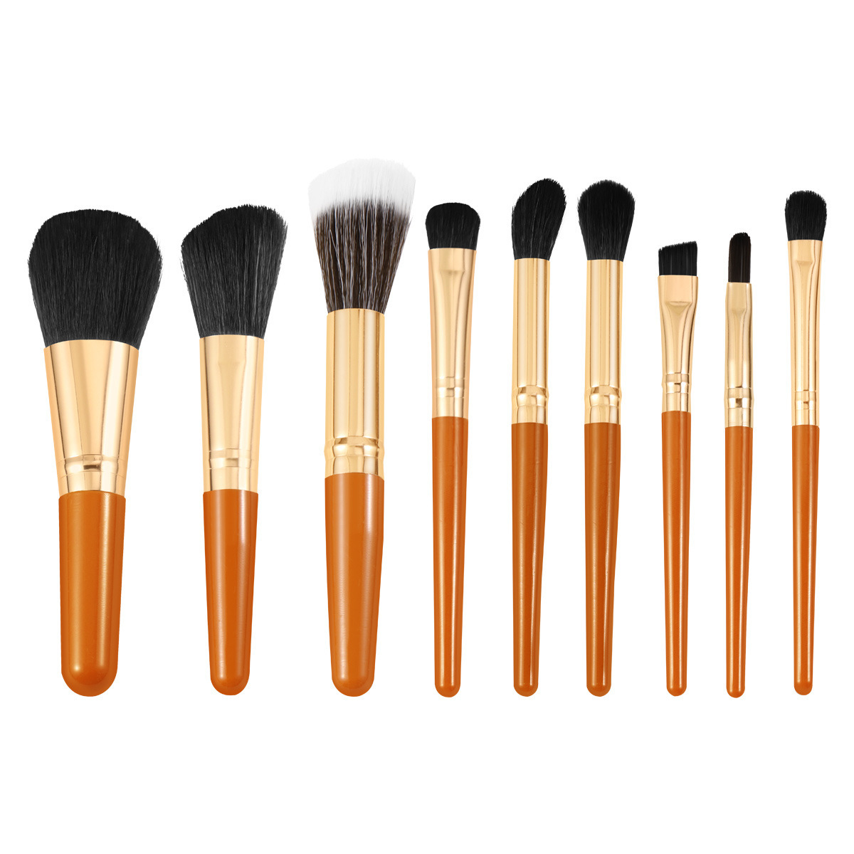 NOVO6266 Mini Set de pinceaux avec 9 pièces, pinceau de maquillage combiné multifonctionnel, portable et abordable_voghion.com