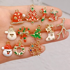 かわいいオイルドリップクリスマスシリーズ合金ペンダント diy ヘアアクセサリー素材ブレスレットネックレスイヤリングジュエリーアクセサリー