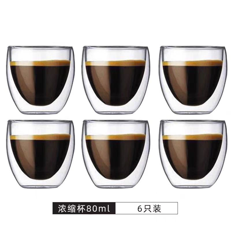 Taza de doble vidrio en forma de huevo sin mango simple doble vidrio transparente aislante taza de café al por mayor taza de agua