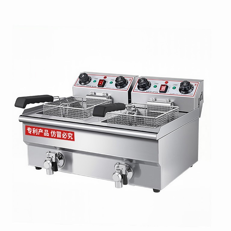 Freidora hacker, freidora de mercado nocturno comercial, máquina de gas, equipos de olla de gas, horno de freidora eléctrica de temperatura constante