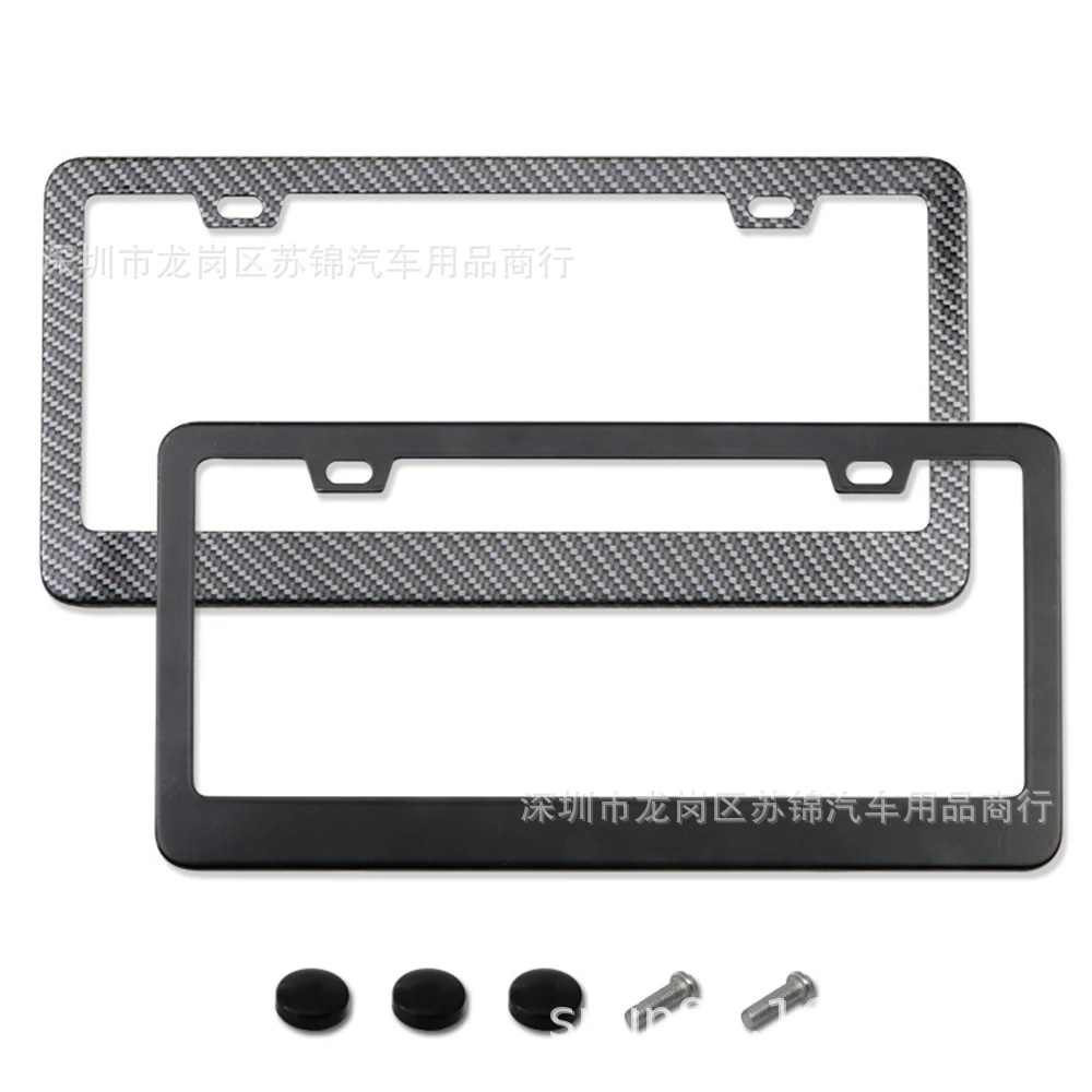 Cross-Border Amazon Ebay Popular Car American Standard Spray Plastic Black License Plate Frame American Standard Stainless Steel License Plate Frame
