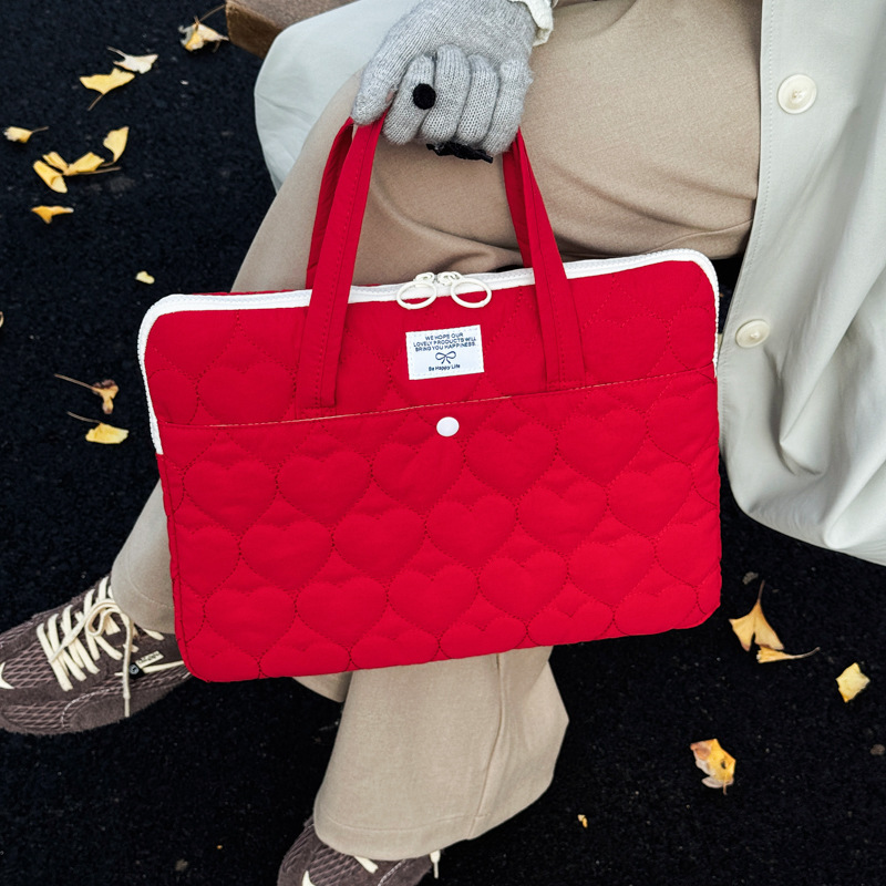 2026 New Korean Style Portable Heart-Shaped Protective Case Cross-Border Multi-Color Notebook Laptop Bag Storage Bag