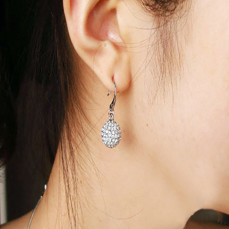 Fashion Inlaid Rhinestone Color Ball Tassel Earrings Wholesale Nihaojewelry display picture 7