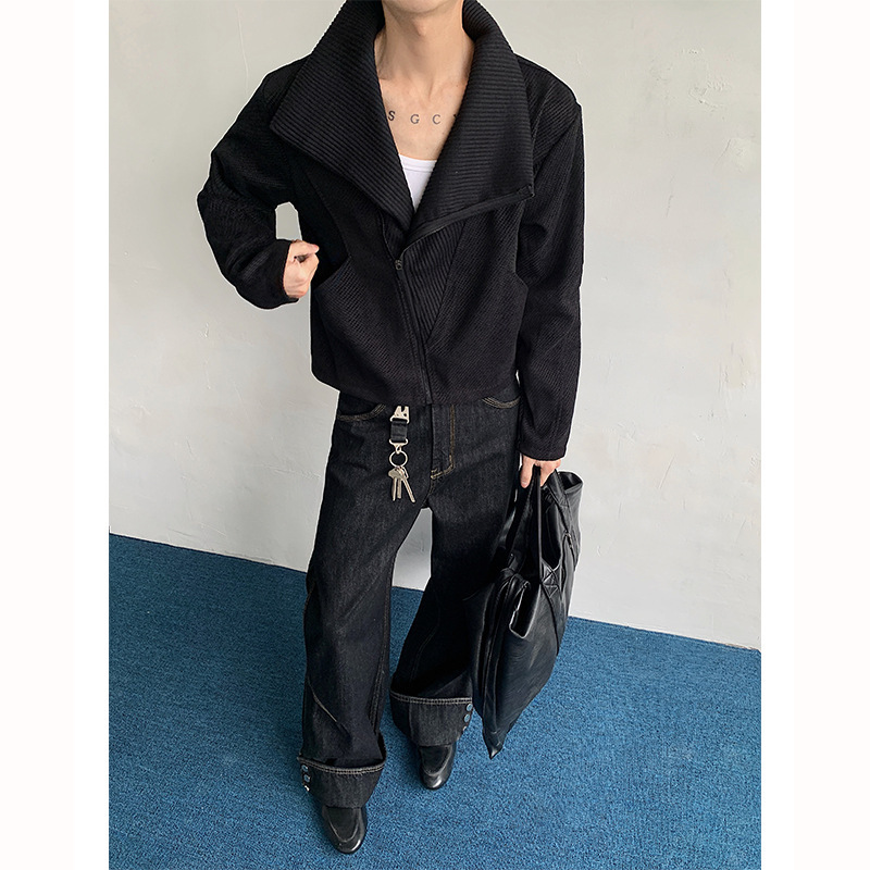 2025 Autumn New Textured Ultra-Short Deconstructed Designer Jacket in Twill for Men 2025 Autumn New Textured Ultra-Short Deconstructed Designer Jacket in Twill for Men