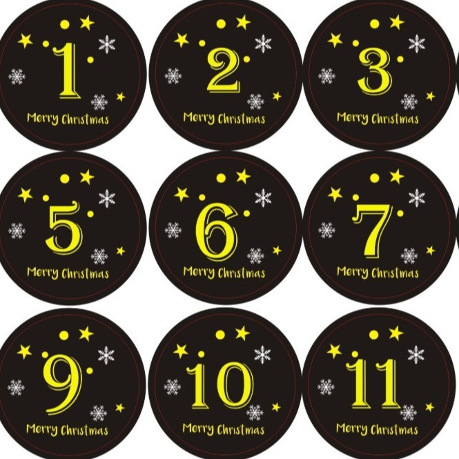 新しいクリスマスデジタルシールシールクッキー袋ケーキ箱シールは字を書くことができます。|undefined