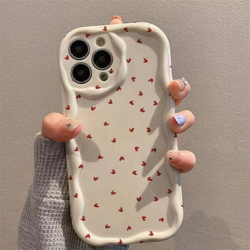 Amor rojo para iphone16pro funda para teléfono móvil Apple 15/14/13promax nuevo estilo 12 Japón y Corea 11x