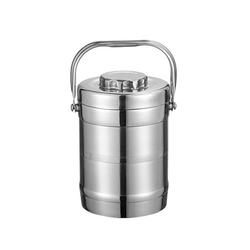 New stainless steel thermal insulation pot portable lunch box straight drum type multi-layer thermal insulation bucket lunch box for office workers