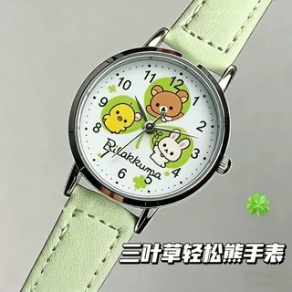 轻松熊手表女高中生卡通小表盘简约静音只看时间考试专用学生手表
