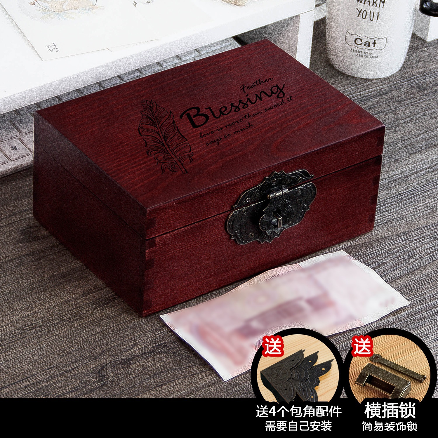 Small feather [burgundy] size about 20*14*9CM