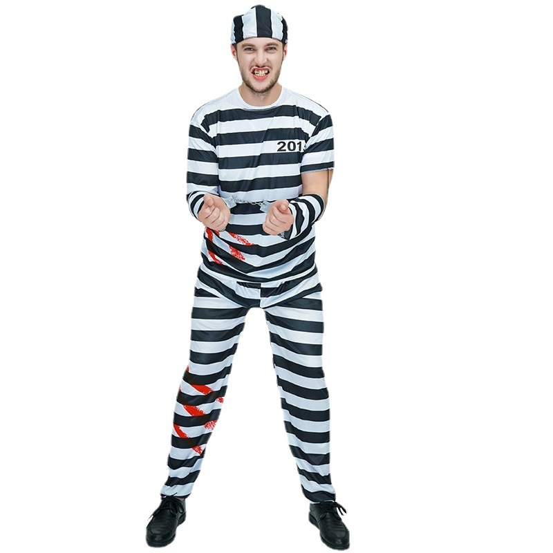 Traje de Halloween traje de la etapa traje de la mascarada Cosplay ropa de fiesta de prisioneros ropa de distribución al por mayor